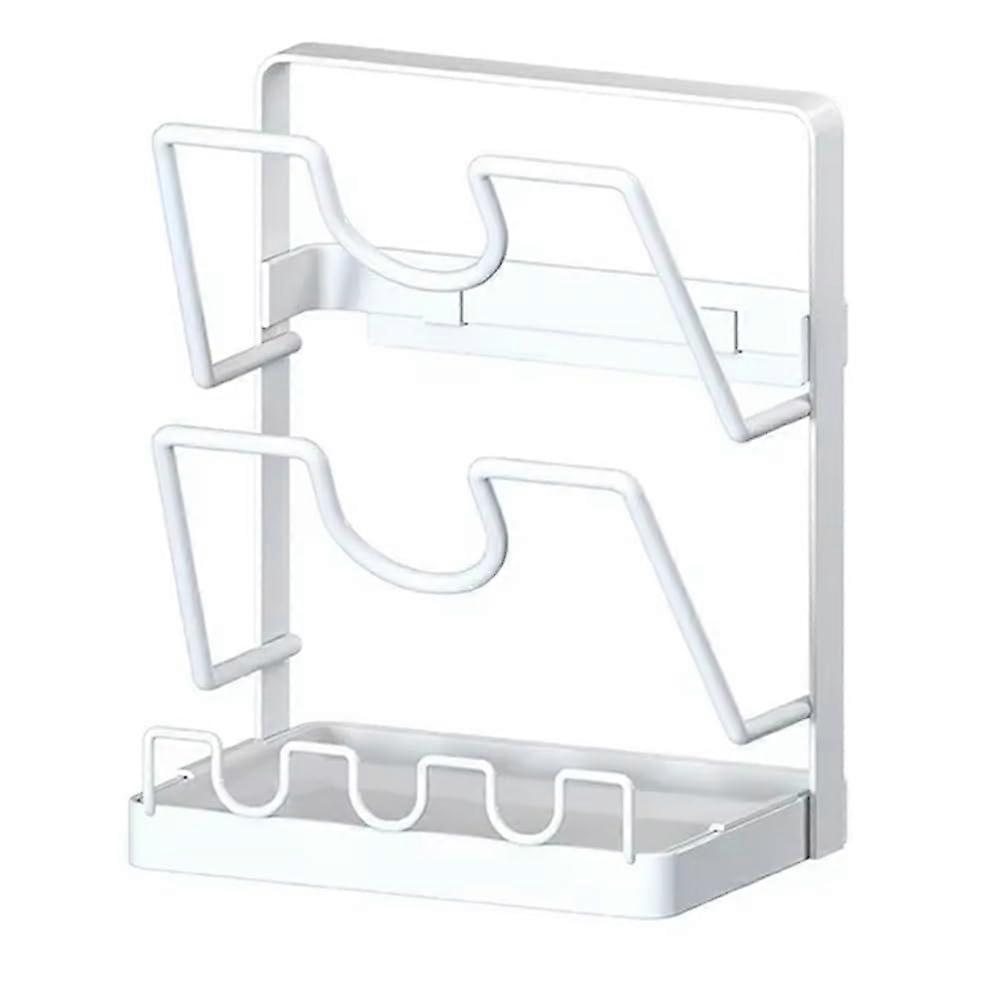 Kitchen Storage Rack Wall Mounted Organizer for Pot Lids Cutting Boards with Drain Rack