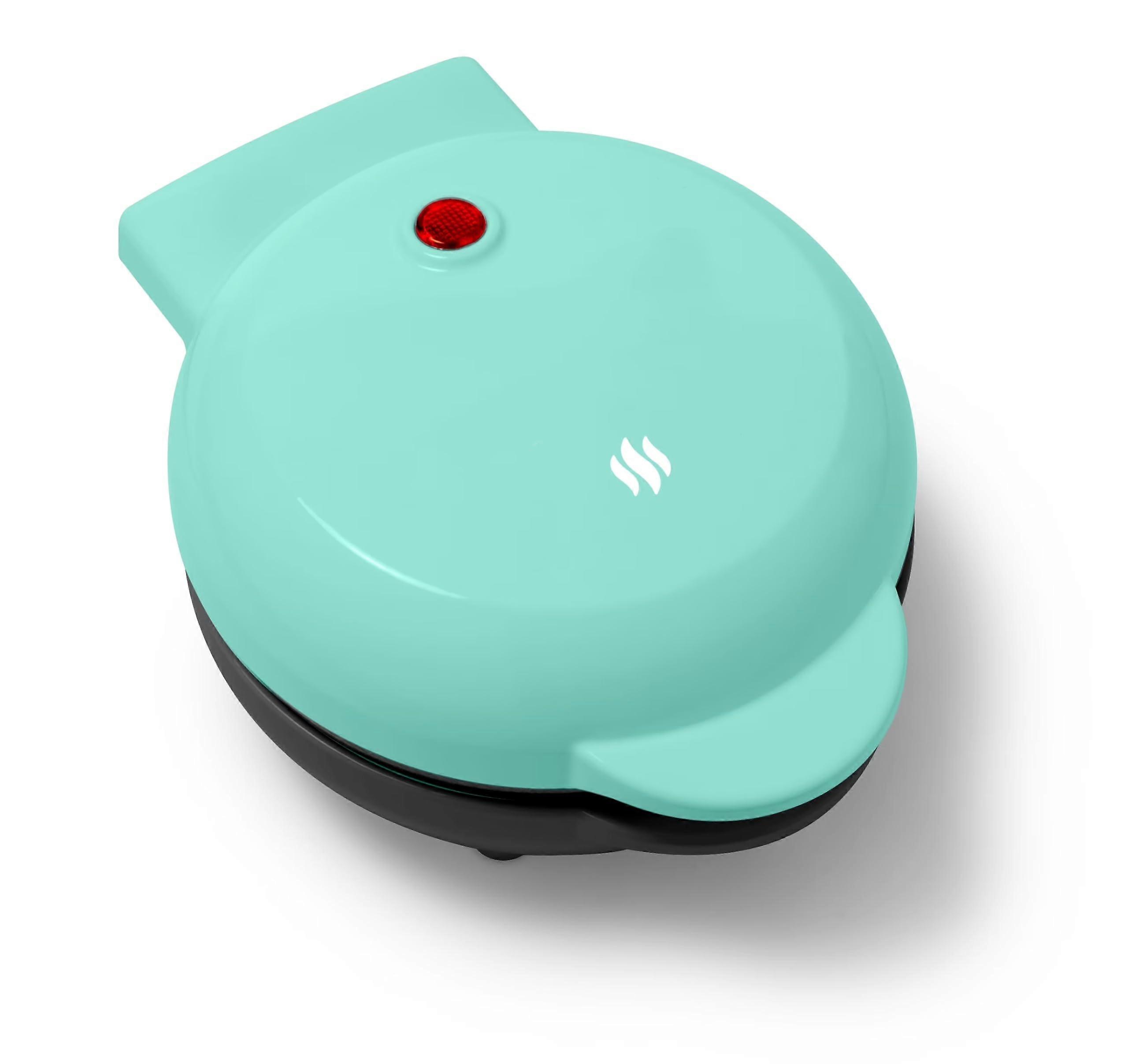 Teal Waffle Maker with NonStick Plates and Indicator Lights for Compact Homemade Breakfast