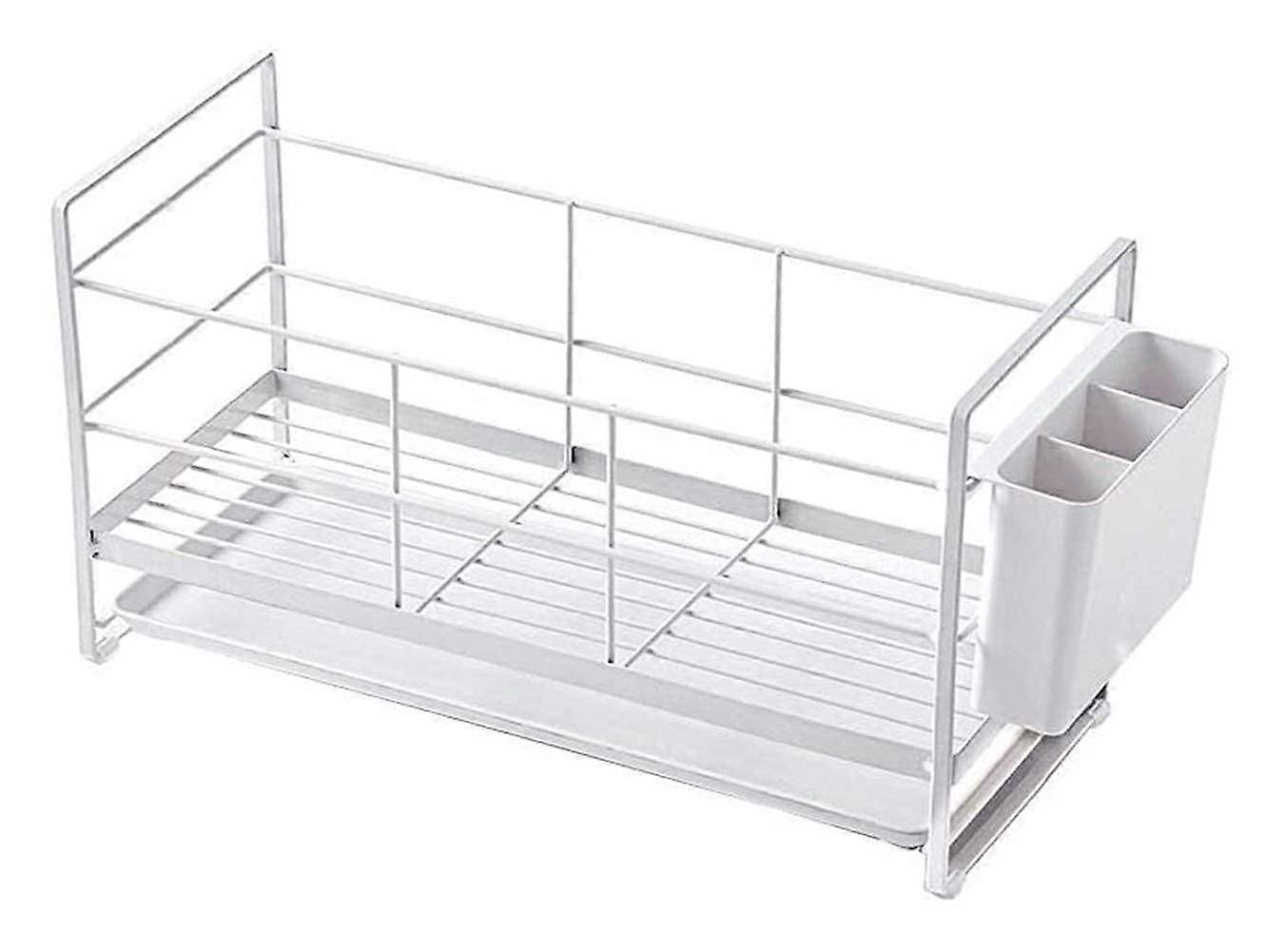 Dish Drying Rack with Drainboard Rustproof SpaceSaving Dish Rack for Small Kitchen Utensil Holder