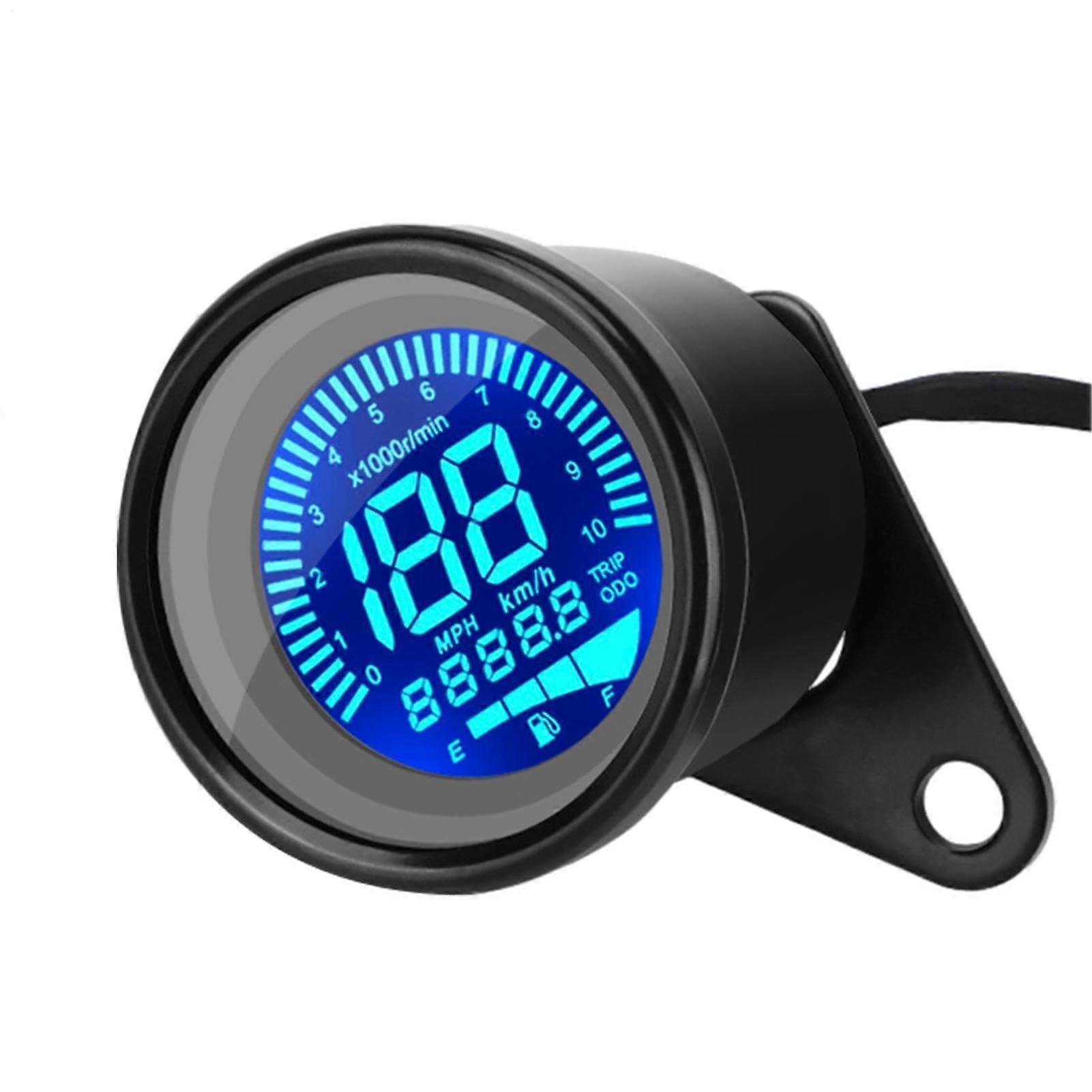 Universal 12V Motorcycle Digital Speedometer with Tachometer and Odometer, Waterproof LCD Display