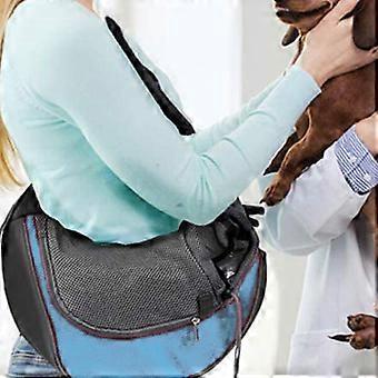 Pet shoulder bag, safe anti-escape, light blue size L, portable pet carrier for travel