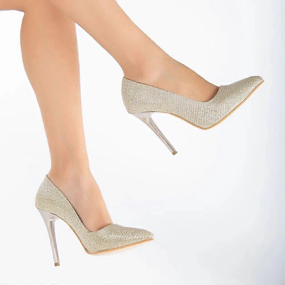 Gold Stiletto High Heels Shoes MA-021