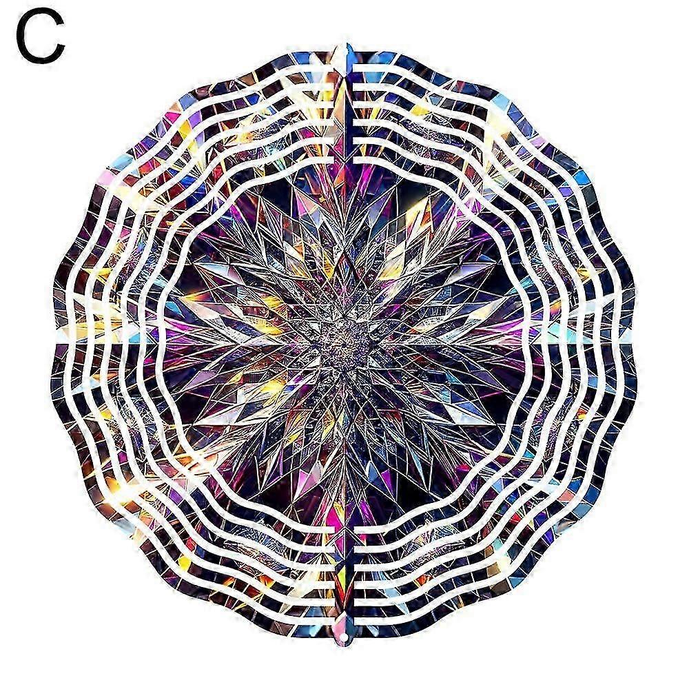 Iron Metal Dynamic Rotating Wind Chime Decoration Windmill Pendant