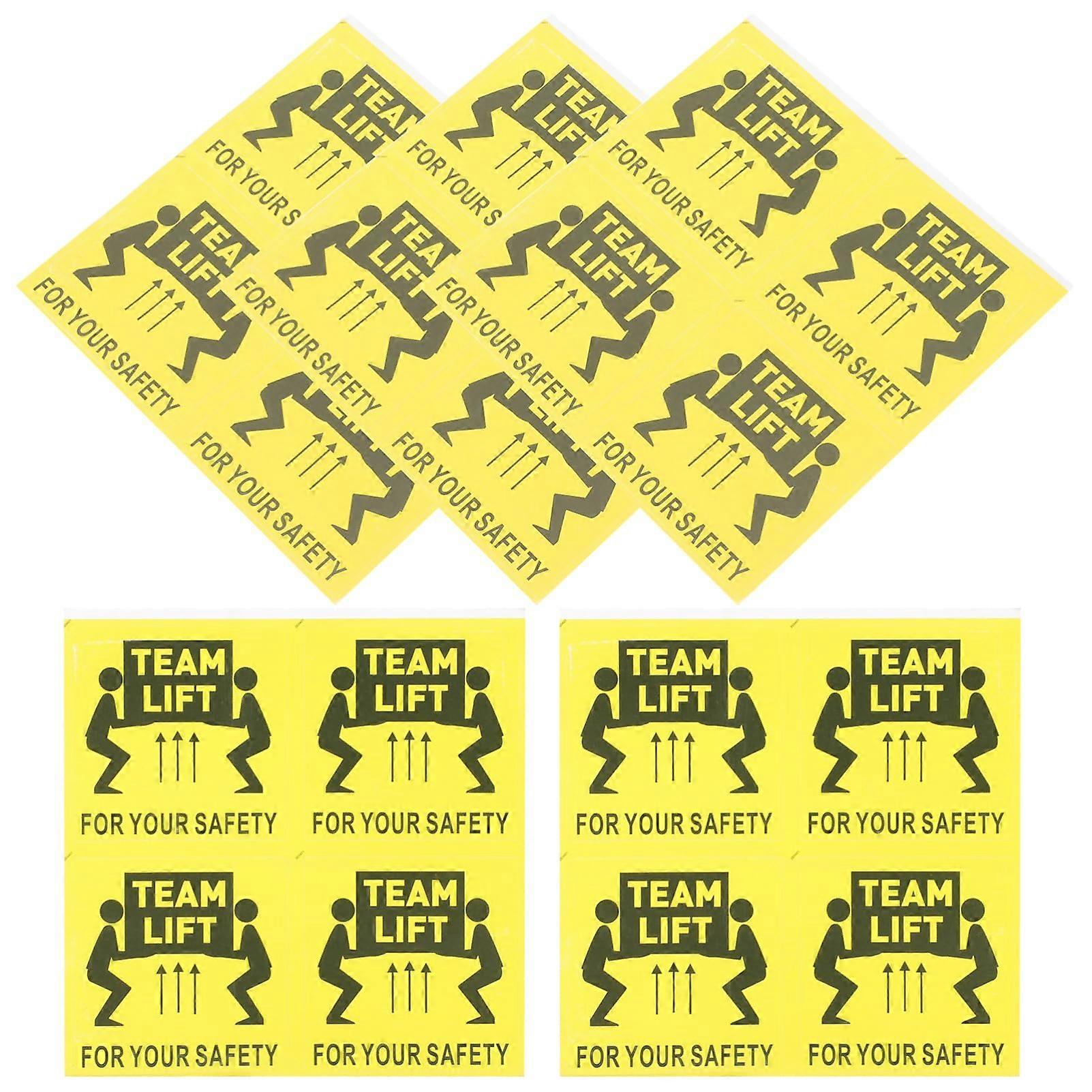 100pcs Heavy Object Warning Stickers with Clear Graphics, Team Lift Labels for Safe