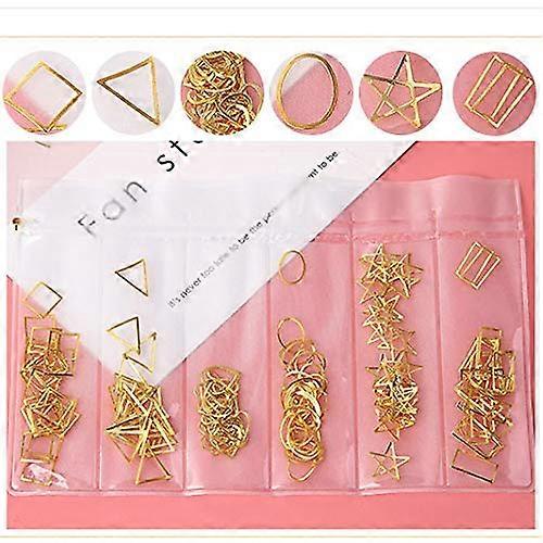 3D Nail Art Decorations Gold Silver Geometric Rivets Mixed Shapes Durable Easy Glue Application