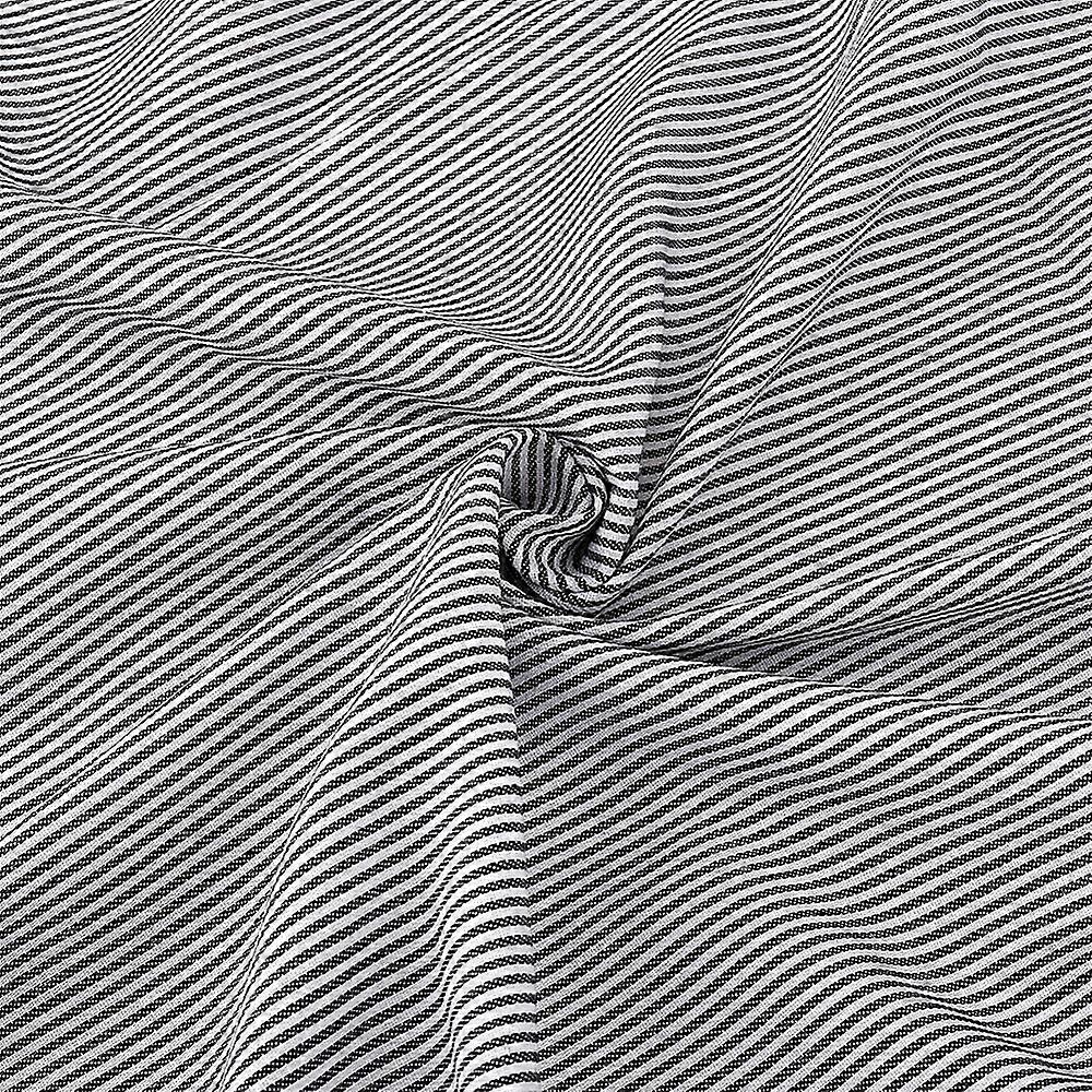 2M Polyester Stripe Fabric Clothing Accessories Black 1510x0.8mm