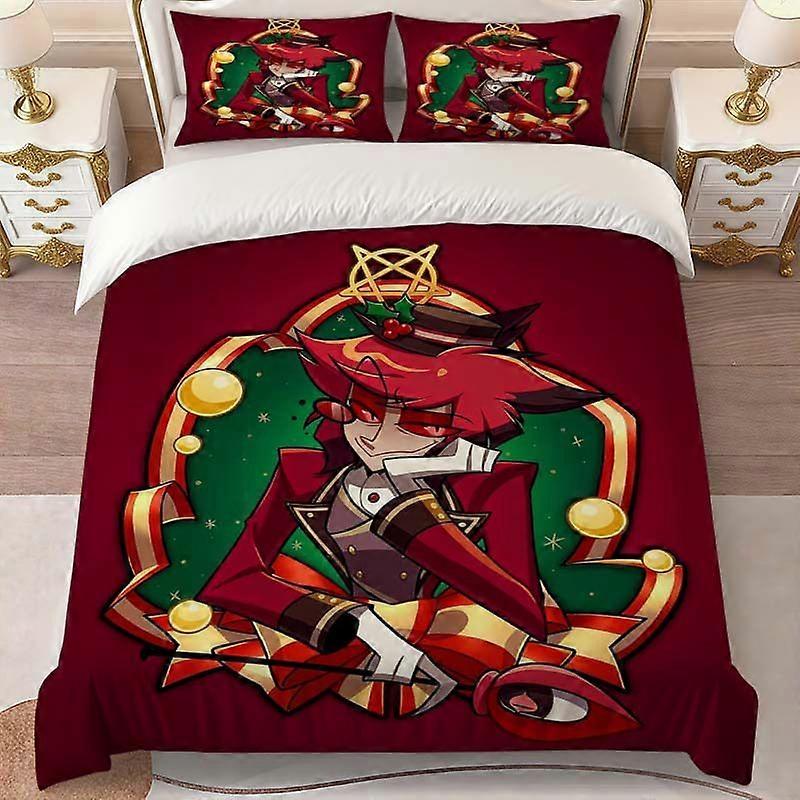 Alastor Christmas Theme Bedding Set  Comforter and Pillowcases Multicolor Print