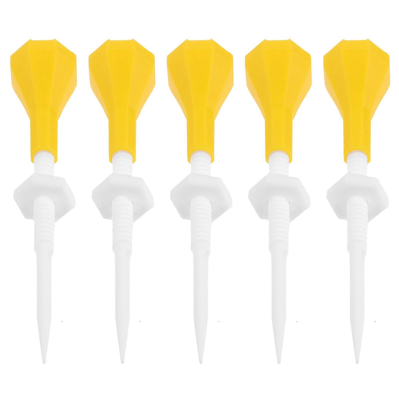 Plastic Golf Tees Adjustable Golfs Tees for Practice 5Pcs Yellow Equipment