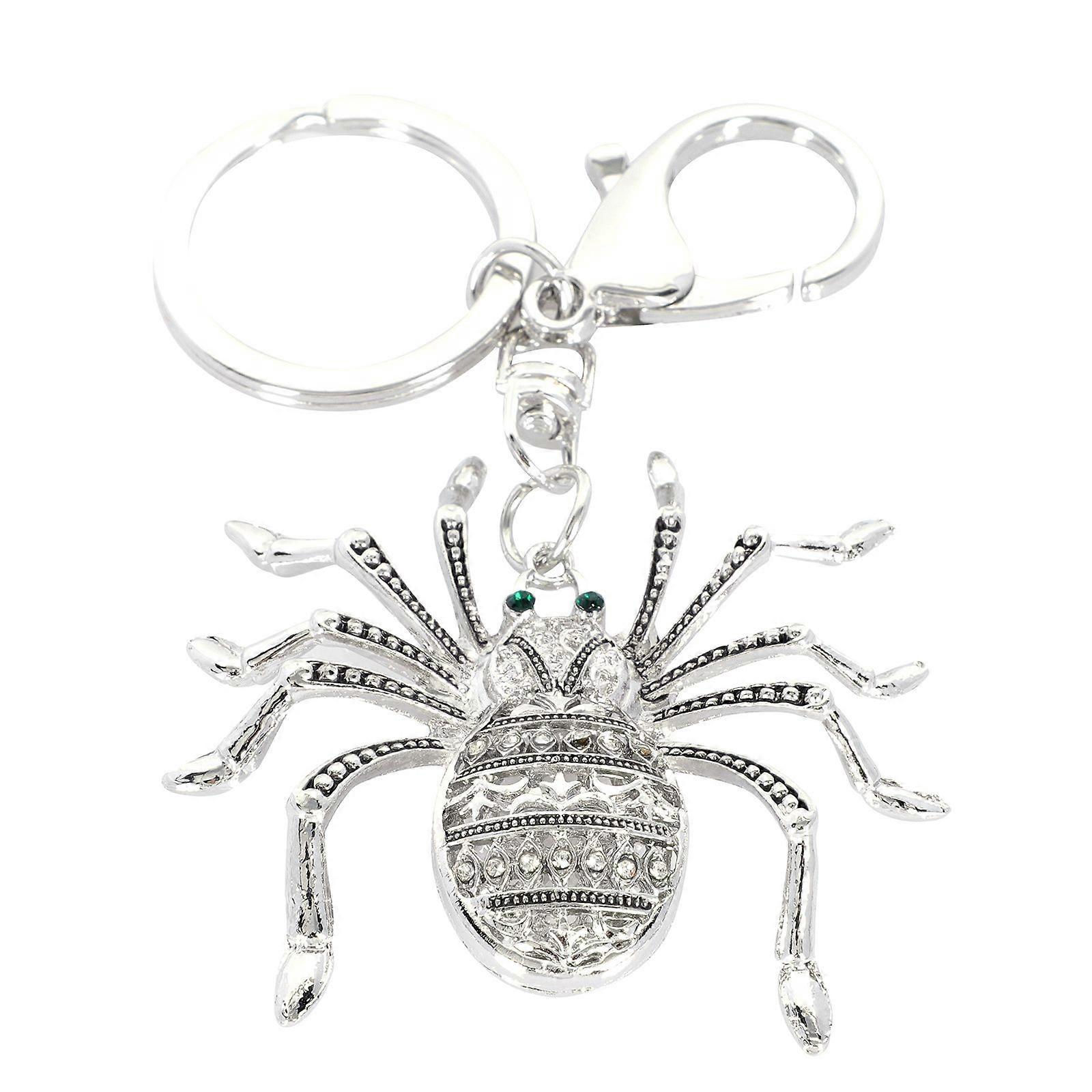 1pc Creative Spider Shape Keychain Pendant Unique Rhinestone Key Charm