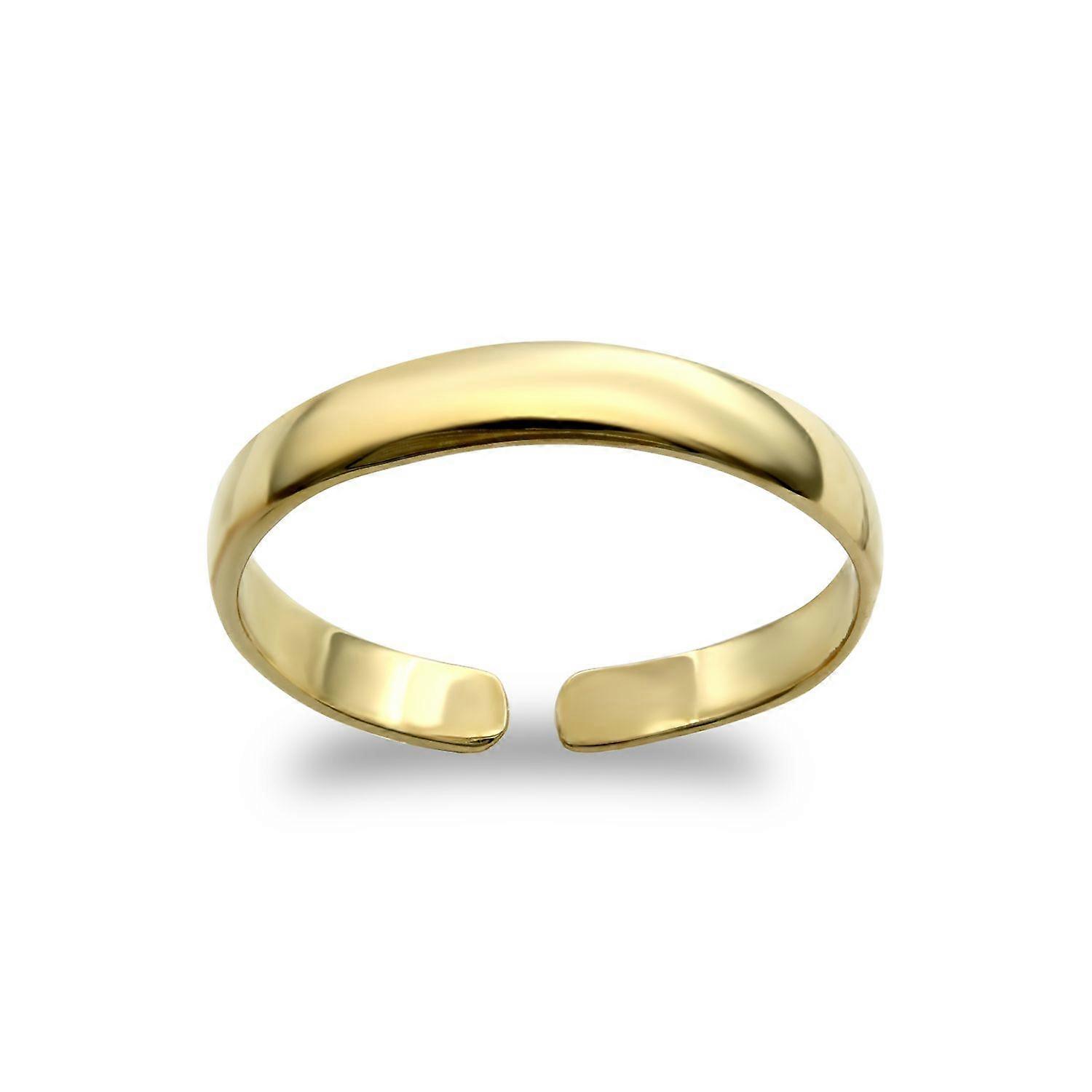 Jewelco London Ladies Gold-Plated Sterling Silver D-Shape Band 2.5mm Toe Ring
