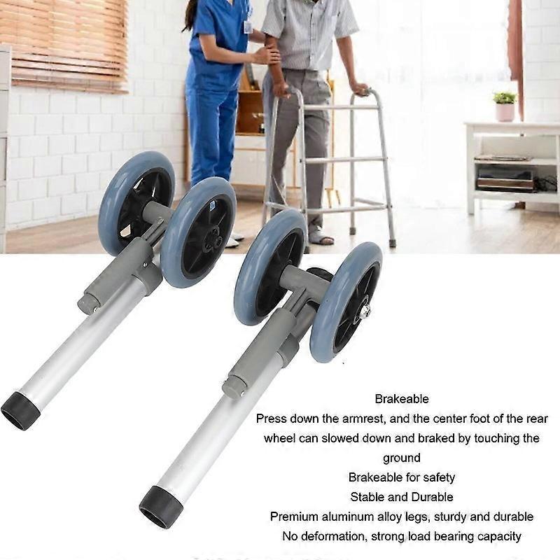 Caster with Adjustable Replacement Feet Wheels Wheel Height Walker Walker Brake