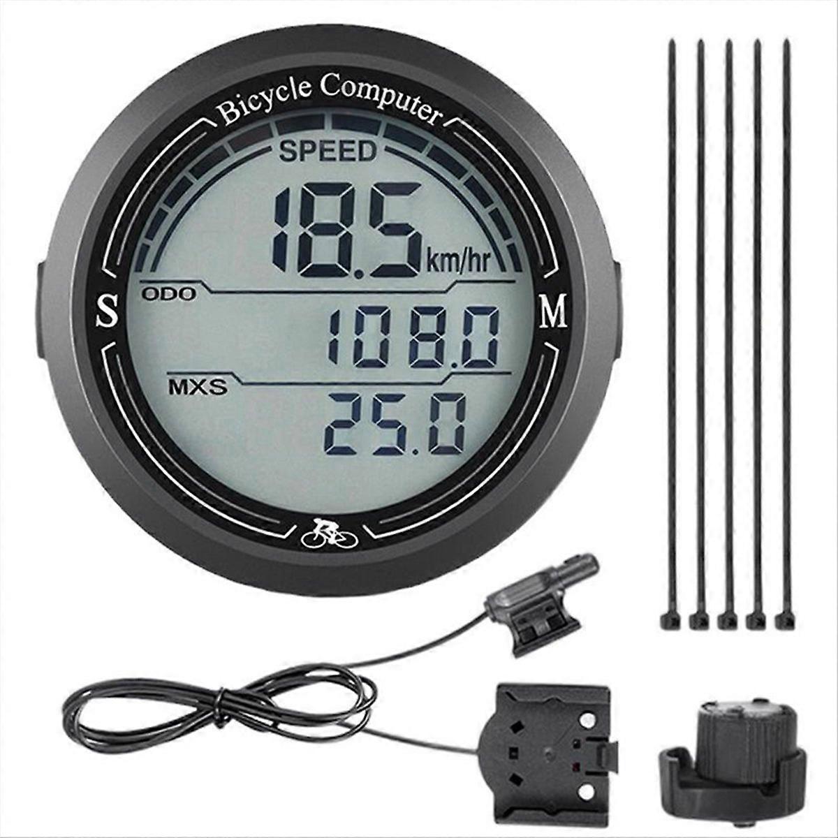 Bike Computer LCD Display Cycling Speed Tracker Waterproof