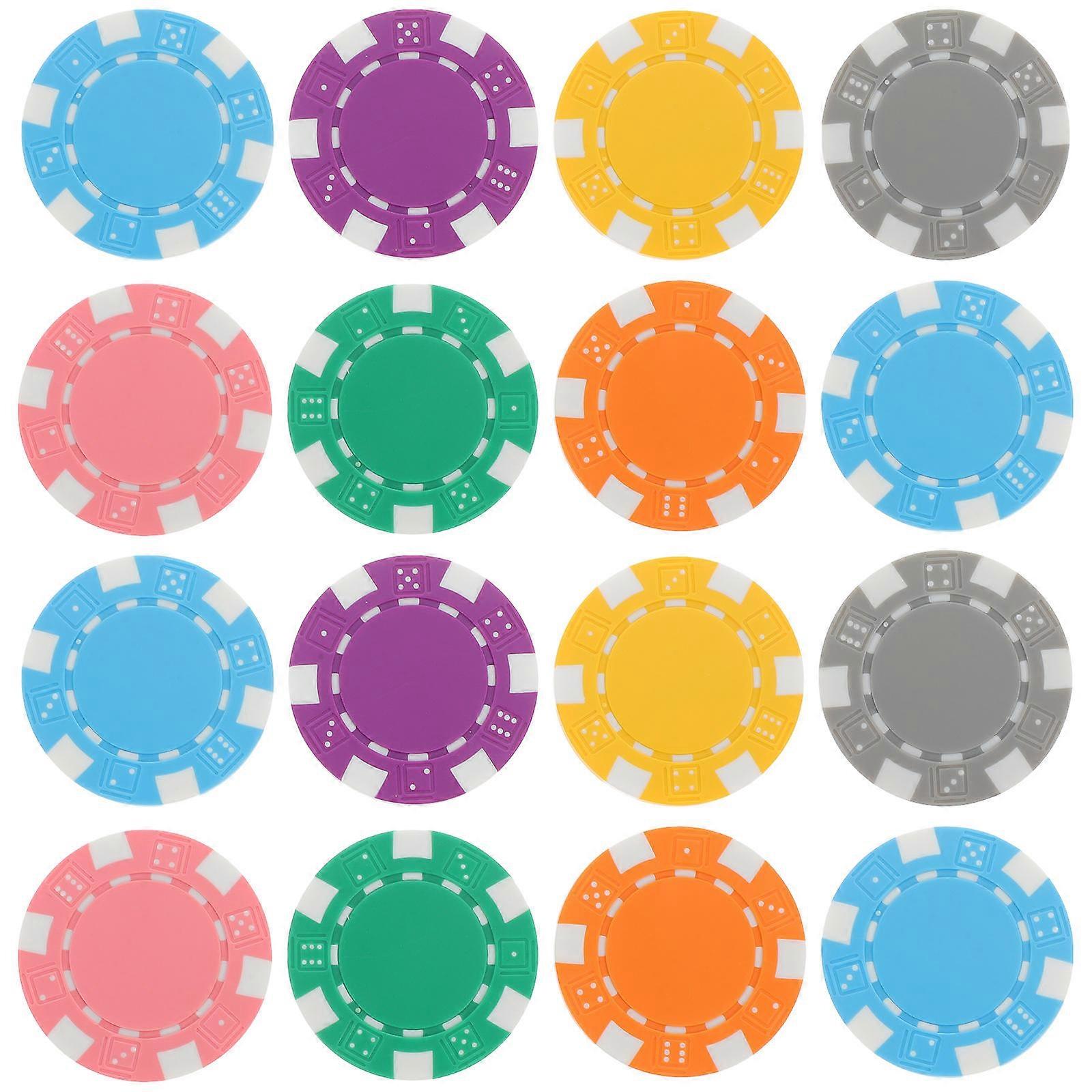 Round Poker Chips PP Material for Game Counting 56Pcs Colored Chips