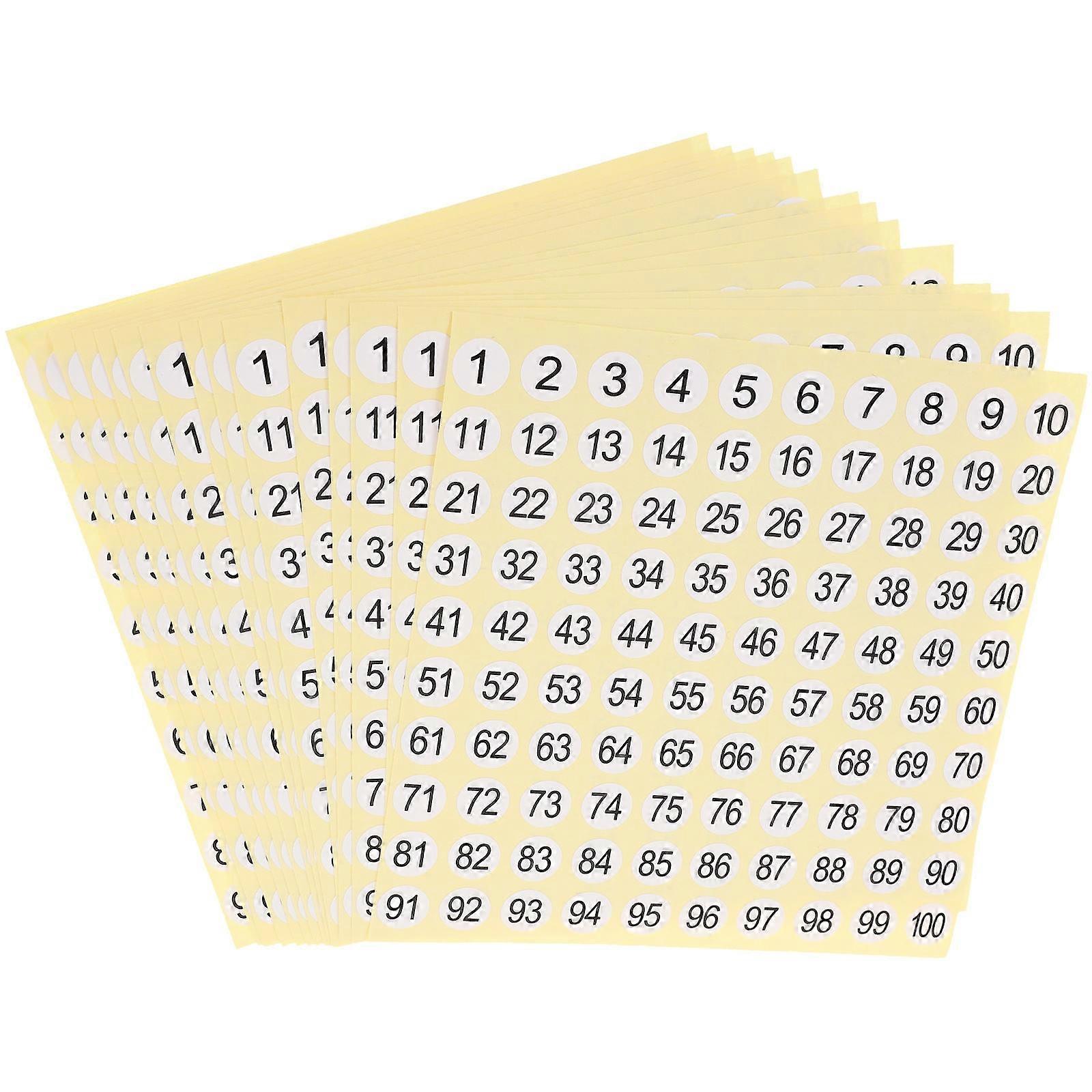 Numbered Stickers Round Labels with Self Adhesive for Organizing 45 Sheets