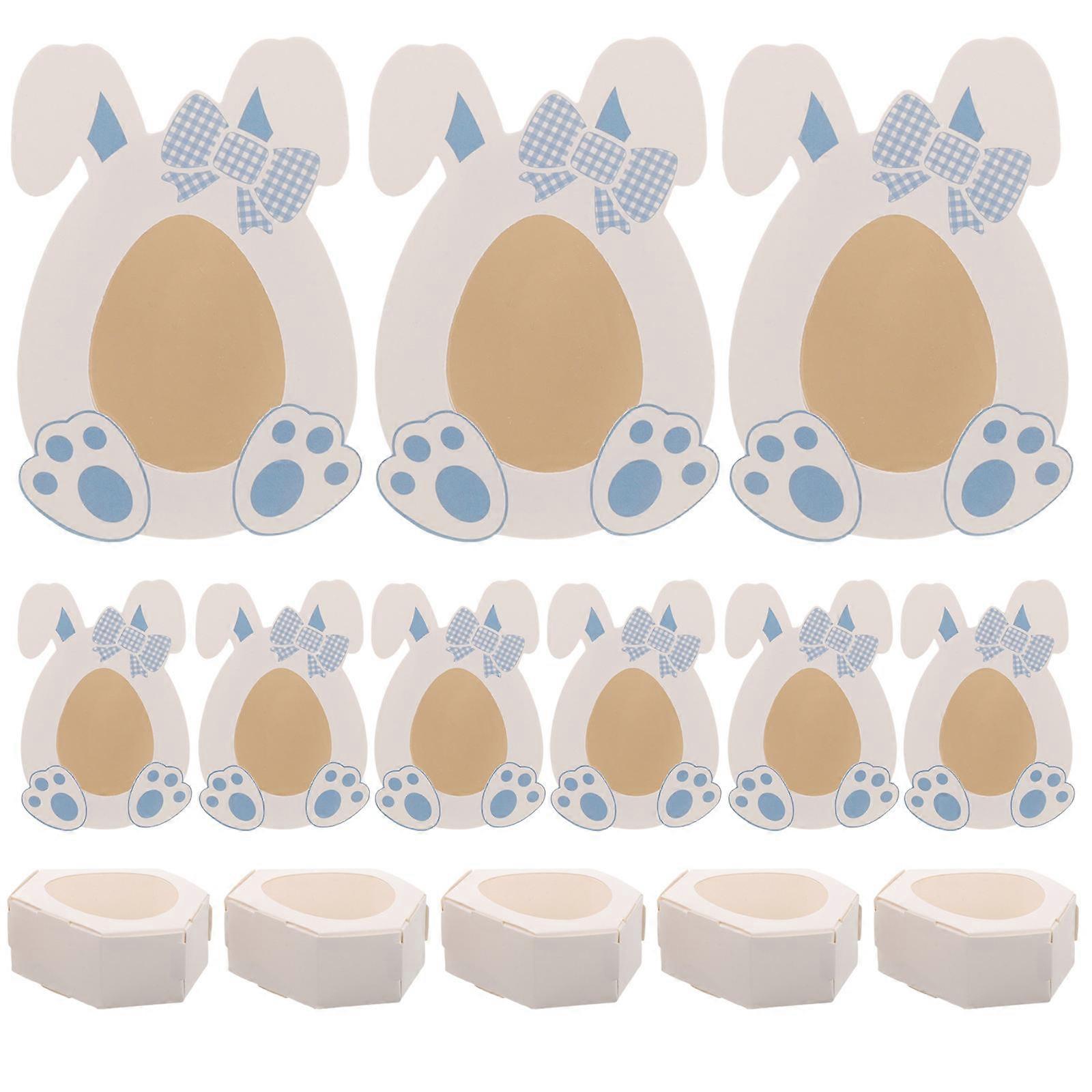 Paper Easter Candy Boxes Biscuit Holder for Storage 10Pcs Blue Color