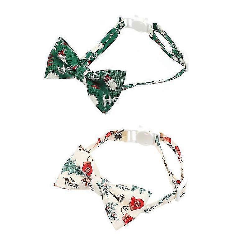 2pcs Christmas Cat Collars