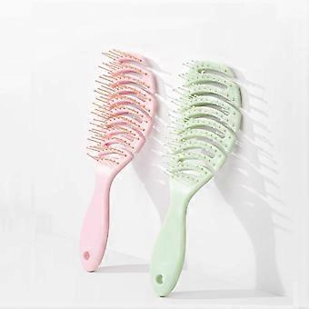 2 Pack Detangling Comb with Handle for Gentle Knot Removal, Oval Hollowout Hair Brush