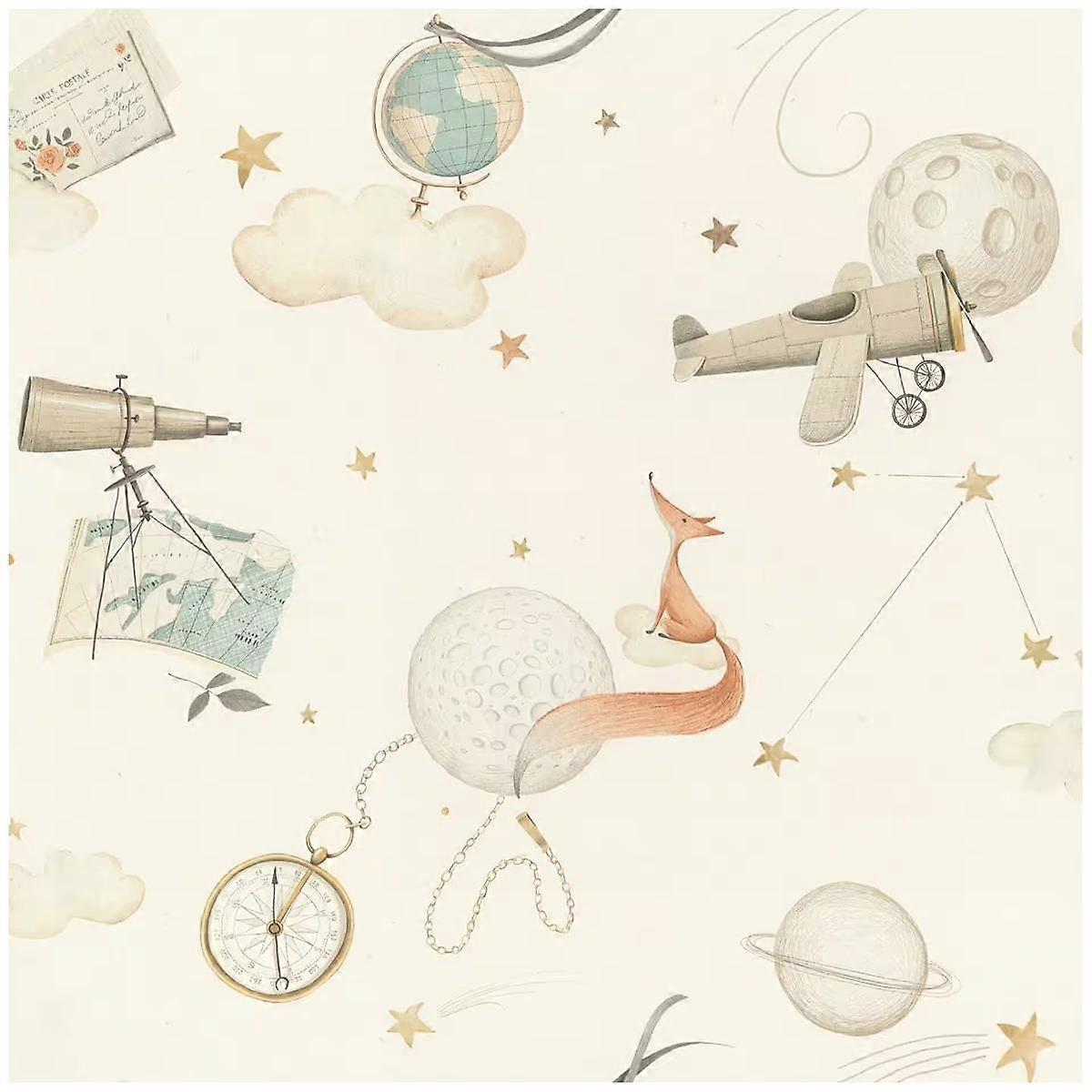 Kids World White Wallpaper