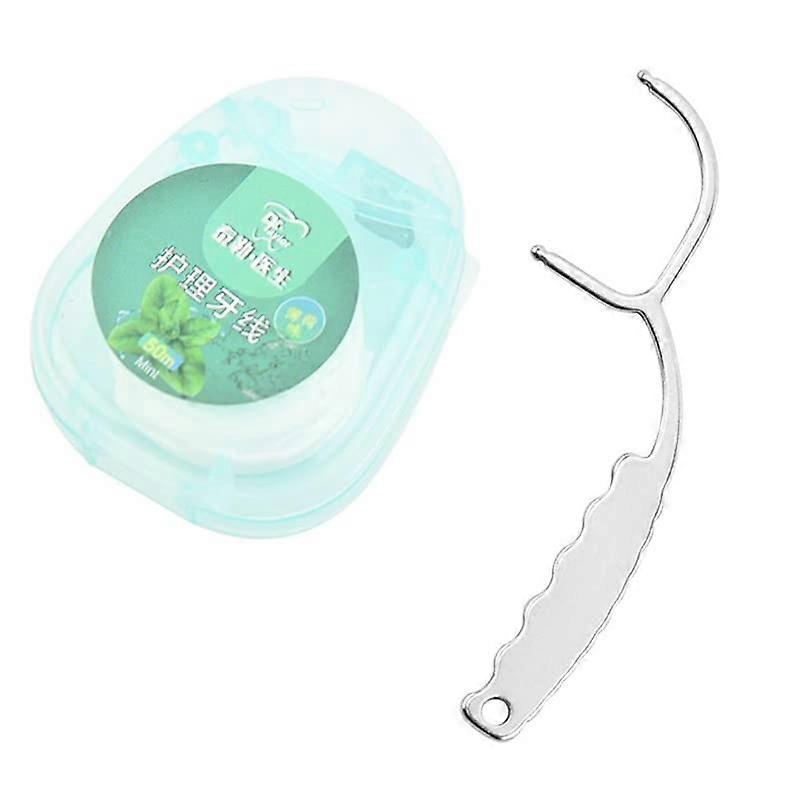 Stainless Steel Toothpick Set with Reusable Floss Handle, Replaceable Wire for Precision Teeth Cleaning