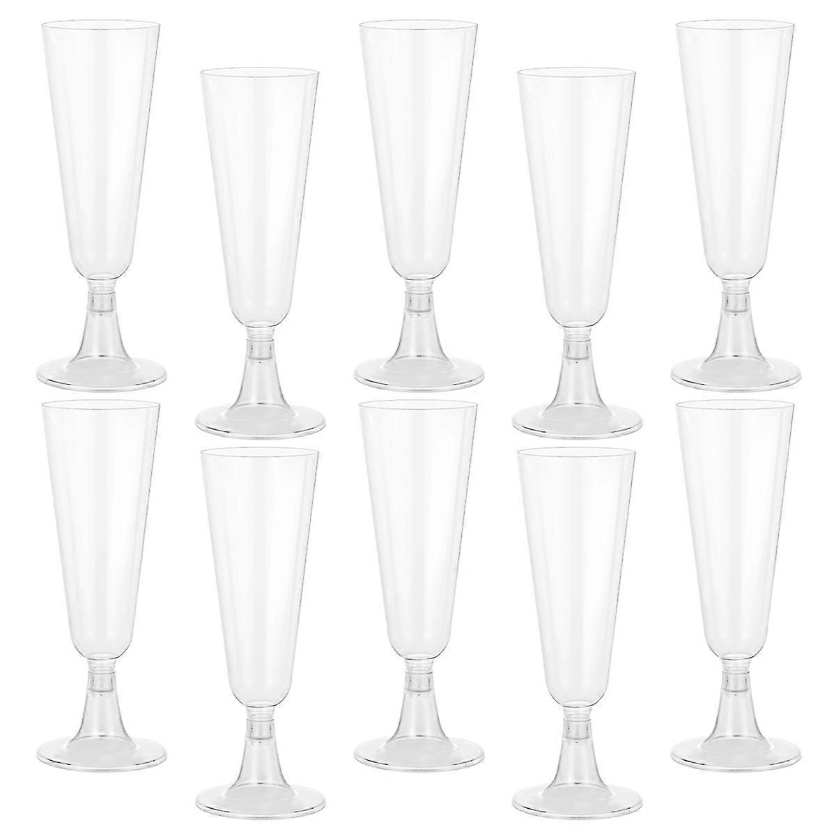 Plastic Drink Cups High Stem Goblets for Serving 30Pcs Transparent