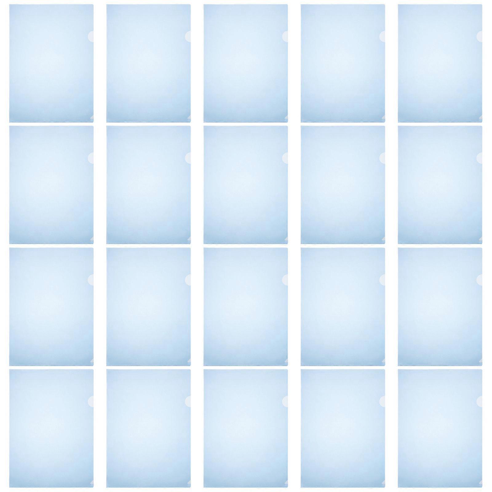 L File Folder Transparent Folder for Organizing Files 30Pcs Blue