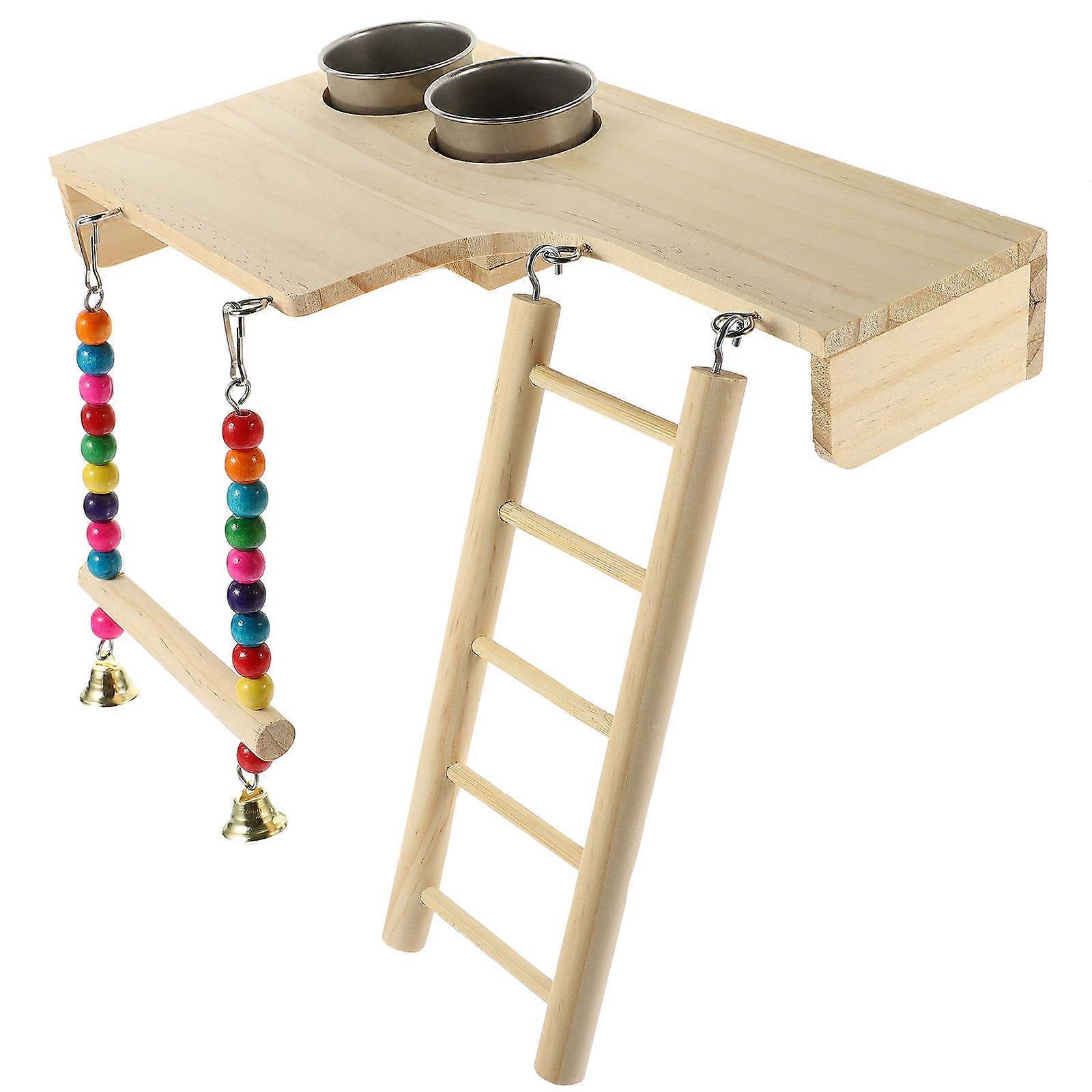 Parrot Playground Bird Perch Platform for Exercise 3Sets with Ladder