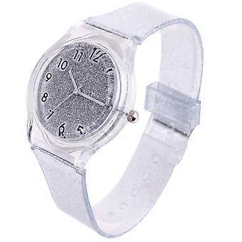 Children's Watches Silver Functional Transparent Watch Creative Shiny Design For Daily Use 1Set
