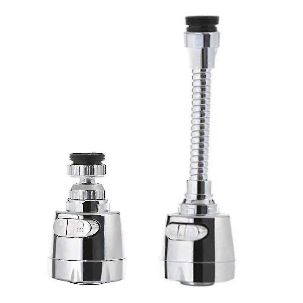 2pcs Splash-proof Nozzle Rotatable Faucet Tap Extender Kitchen Diffuser Filter Adapter Diffuser For Kitchen Bathroom (long Pattern And Short Pattern)