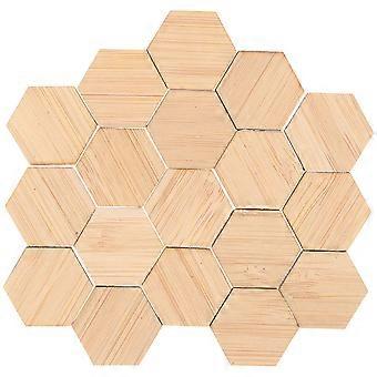 48 st dockhusminiatyrgolvdekoration mini hexagon bambu golvbräda dockhuslayout rekvisita