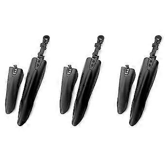 6X Black Mountain Bike Bicycle Road Tire Front Rear Mudguard Fender Set Mud Guard Big Flying Fish