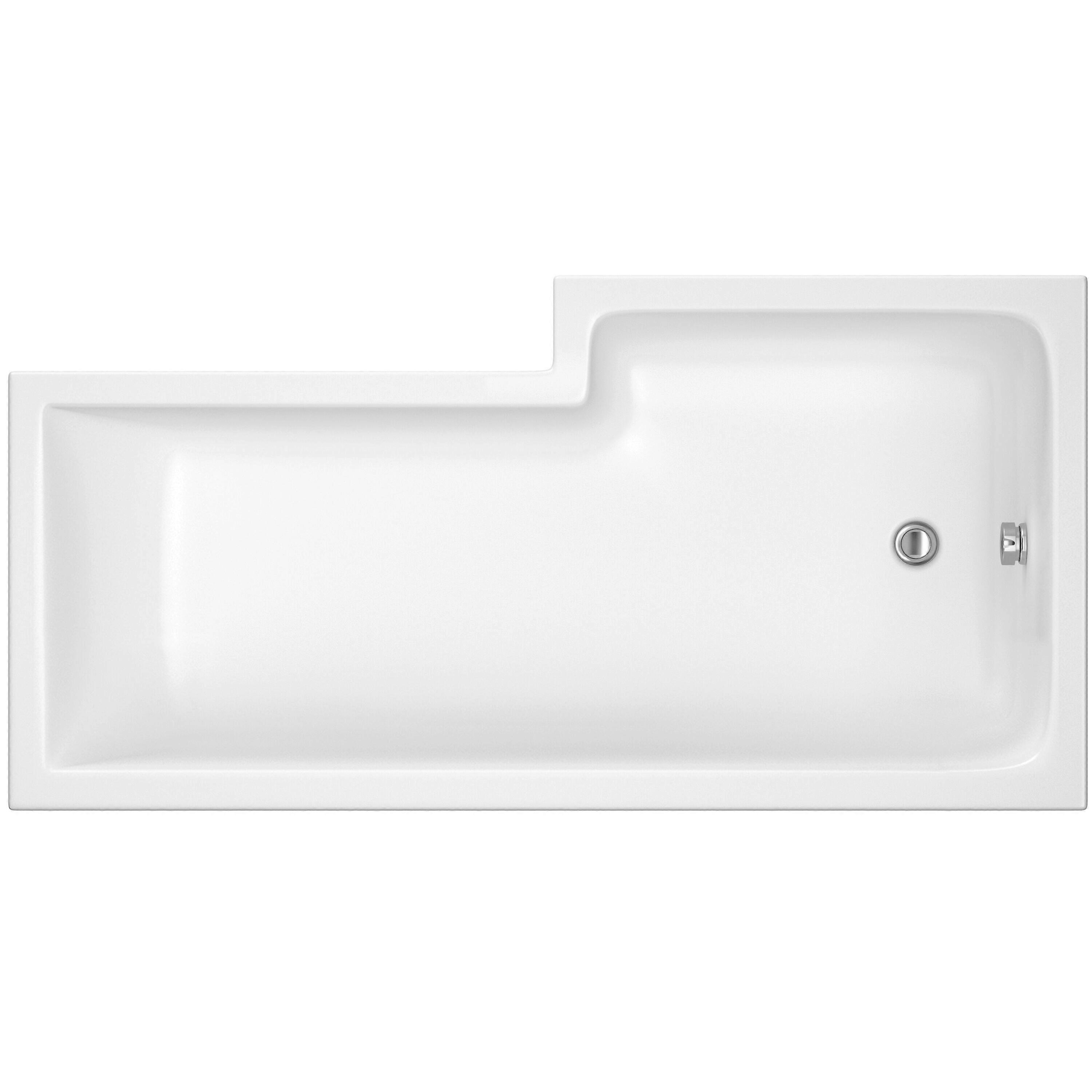 1700mm Square shower bath L/H