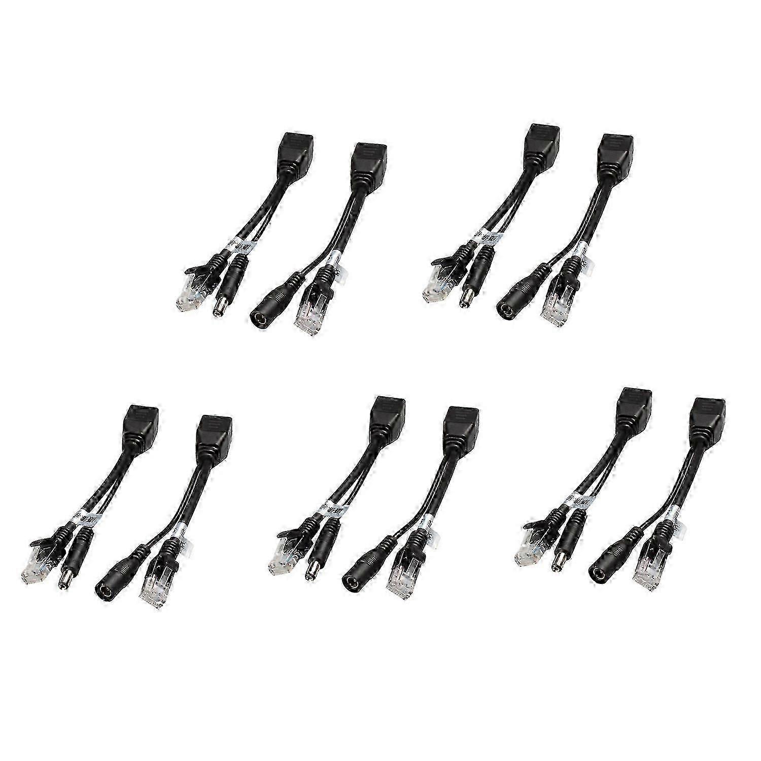 10Pcs(5Pair) POE Splitter POE Switch POE Cable