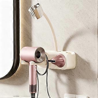 No-drill Suction Cup Bathroom Hair Dryer Holder Storage Wall-mounted Rack