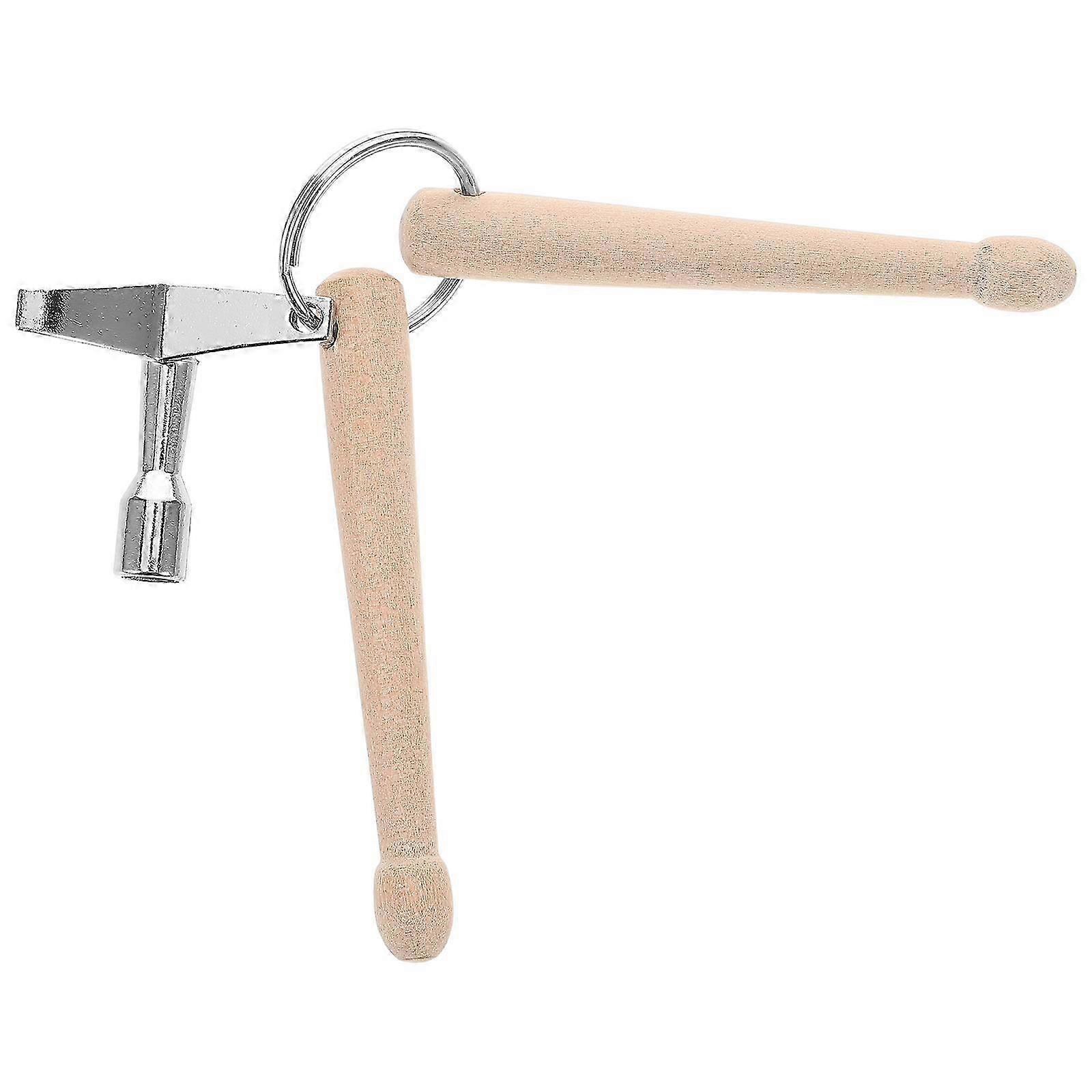 Percussion Keychain Mini Drum Mallet Key Ring compatible with 4Pcs Music Lovers