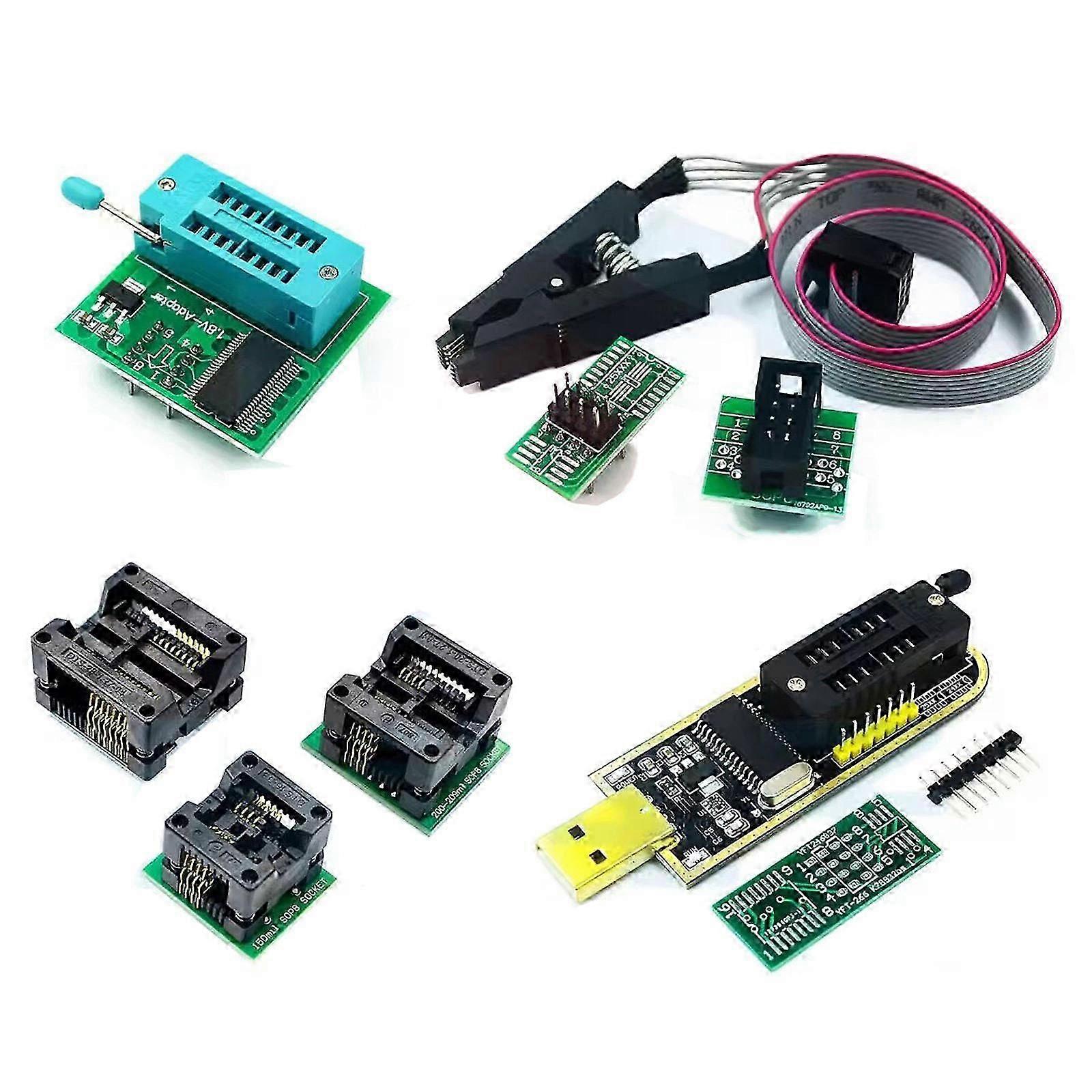 CH341A Programmieradapter SOIC8-Adapter SOP8-Clip mit Kabel 1,8-V-Adapter EEPROM-Flash-BIOS-USB-Programmieradapter-Kit