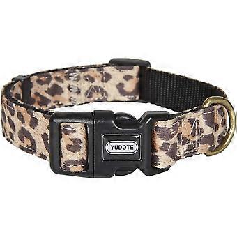Heytea Dog Collar Animal Cheetah Pattern ,Wear Resistant Fabric,No Fading,Comcompatible table and Durable compatible  Puppy Medium Dogs(Neck:9.5-14.5"