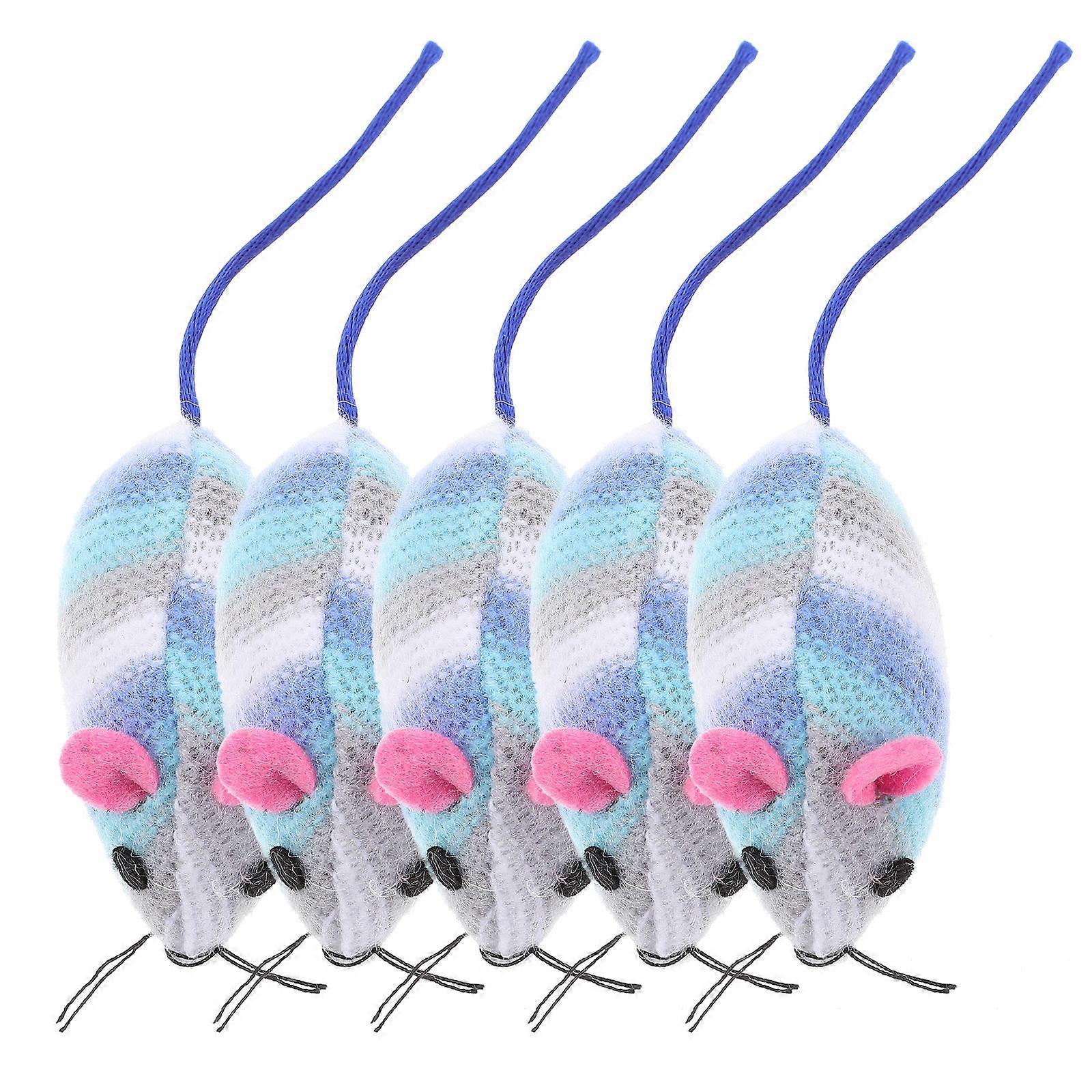 Cat Mouse Toys Plush Mouse Shape for Interactive Play 5Pcs Set