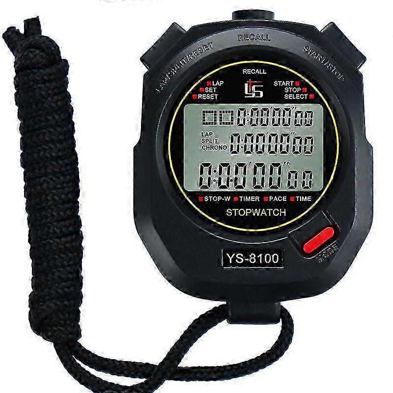 Black Colored Stopwatch with 3x-100m Memory for Accurate Timing