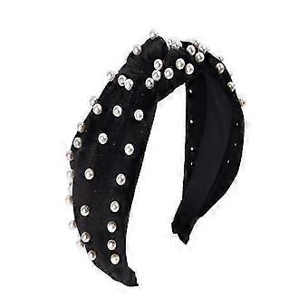 Faux Pearl Velvet Twisted Headband, Elegant Hair Clip for Women - Durable & Comfortable