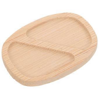 Wooden Doll House Miniature Tray for Pretend Play with Double Divided Design