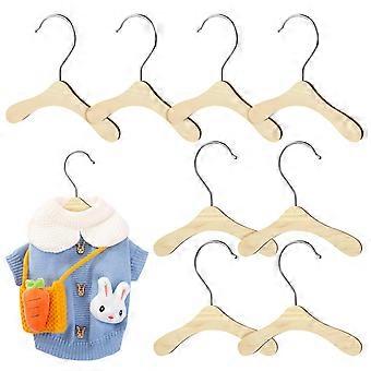 Beige Dog Clothes Wooden Hangers for Storage 40Pcs Pet Clothes Hangers