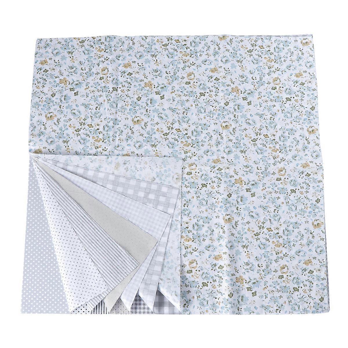 Floral Cotton Fabric Sheet for Patchwork 7 Sheets Grey Cotton Bundle