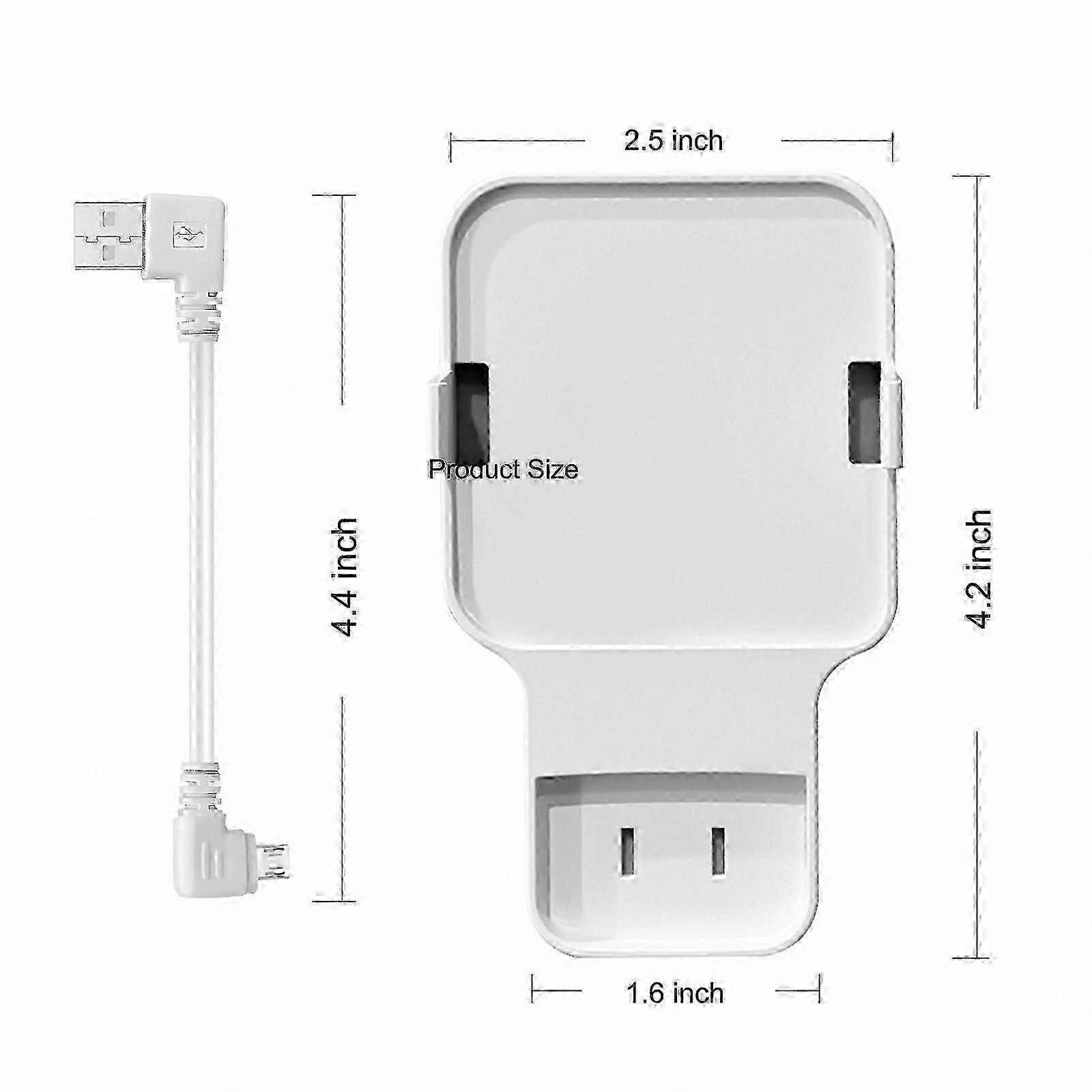 White Wall Mount Kit with Short Micro USB Cable for Sync Module 2