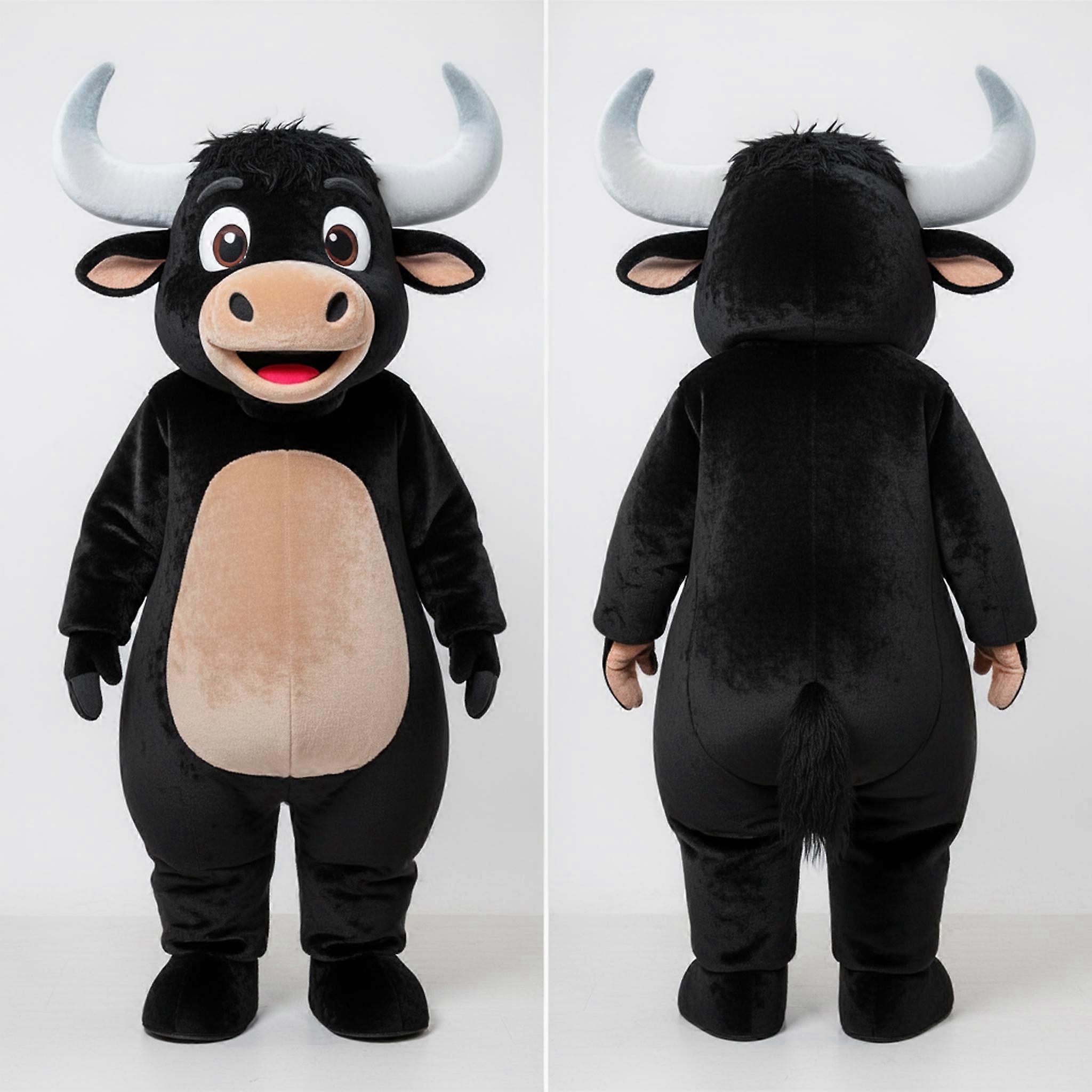 MASTICOT Midnight Black Cartoon Yak Mascot