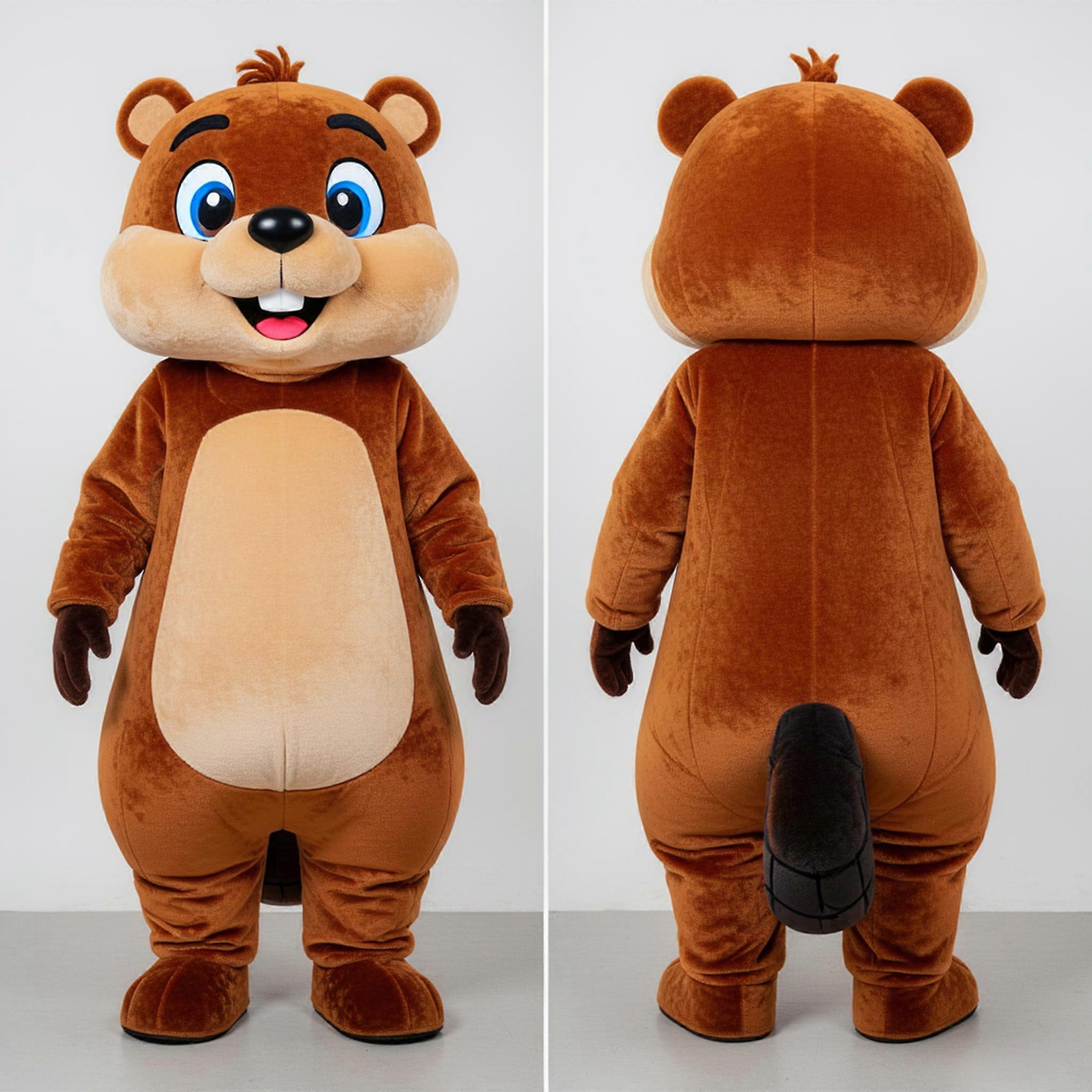 MASTICOT Chocolate Brown Cartoon Beaver Mascot