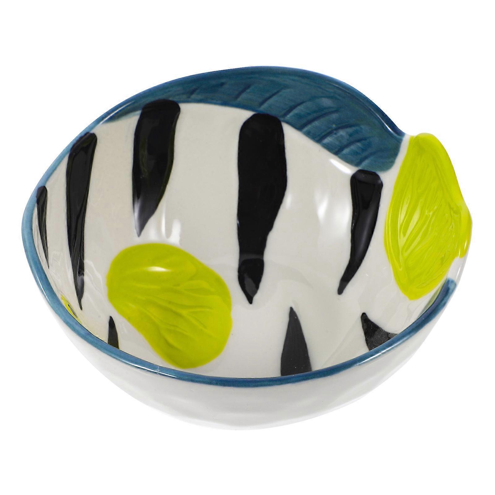 Ceramic Snack Bowl Assorted Color for Serving 2Pcs Fish Shape Dish