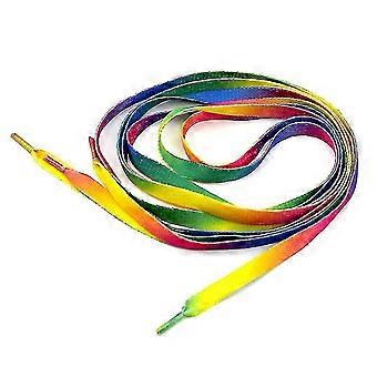 Rainbow Flat Shoelaces, Durable Fun Design for Sneakers and Canvas Footwear
