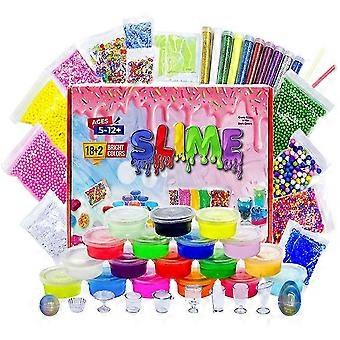 Slime Kit for Kids DIY Craft with Glow Powder Glitter Foam Beads Sensory Play Gift nte