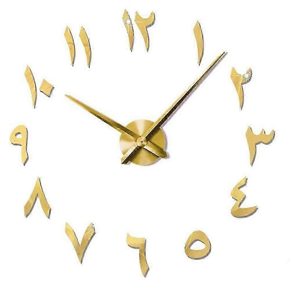 3d Arabic Wall Clock Large Modern Mute Diy Decoration Gift
