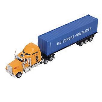 Lorry with Container, Container Transporter Truck Toy,1:65 Container Truck Toy Alloy Shell Vivid Container Tractor Trailer Model Toy for 3 4 5 6 Years